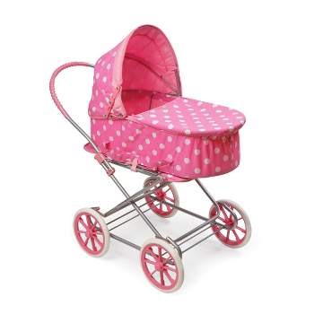 Badger Basket 3-in-1 Doll Carrier/Stroller - Pink & White Polka Dots