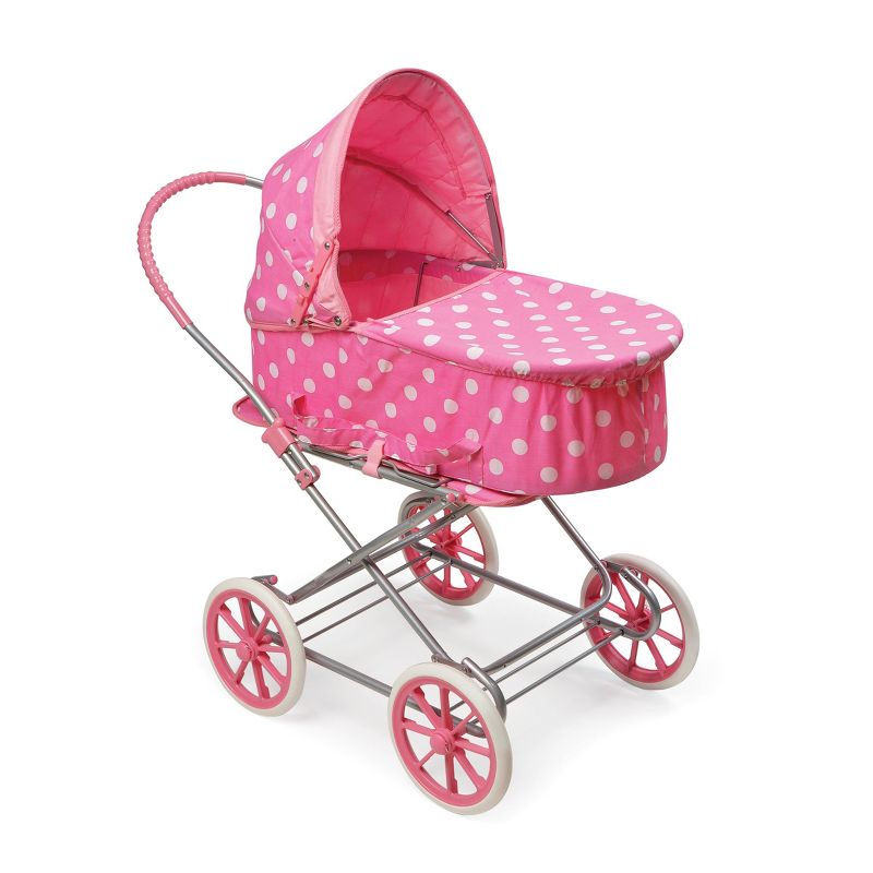 Badger Basket 3-in-1 Doll Carrier/Stroller - Pink & White Polka Dots, 1 of 12