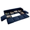 Modern Modular Sectional Sofa with 2 Storage Ottomans 4 Seater Chenille Sofa Couch with Contemporary Cylindrica Arm for Living Room-Tanpinhause - 3 of 4