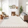 Coucheta Modern Washable Area Rug, Neutral Geometric Border Low Pile Rug, Non-Slip & Non-Shedding Carpet for Living&Dining Room, Hallway&Bedroom - 3 of 4