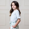 Hope & Henry Girls' Organic Short Sleeve Ruffle Edge Sweater Knit Top, Kids - 3 of 4