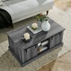 Dexmalle 41.3” Rustic  Coffee Table with Storage and Sliding Doors - 4 of 4