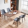 YOUNIKE Modern Kitchen & Dining Room Chairs Set of 2 Leather Upholstered Chair for Dining Table Side Vanity Chair 19.29"Wx24.02"Dx31.89"H - 3 of 4