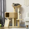 PawHut Scratching Posts, 45" Cat Tree for Indoor Cats with a Ramp, Condo, Toy Balls, Platforms, Bed Cat Tower, Beige - 2 of 4