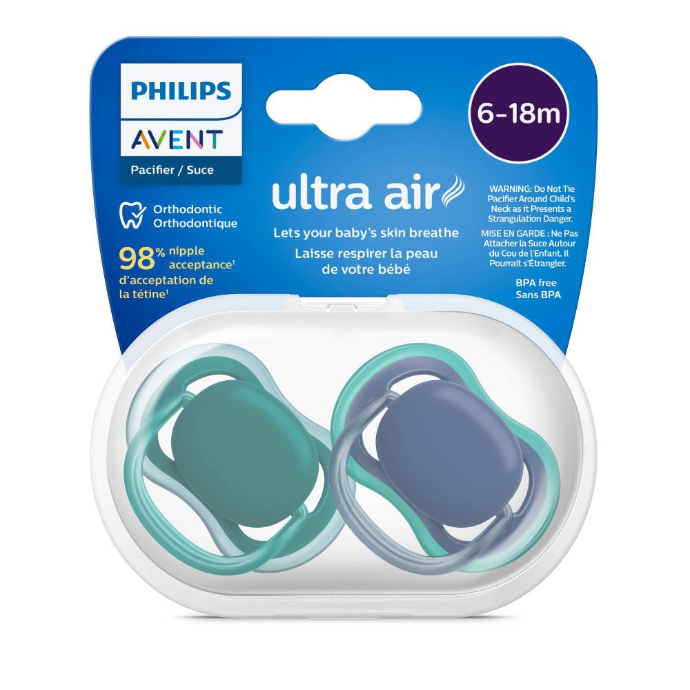 Photos - Other for Feeding Philips Avent  Ultra Air Pacifier 6-18 Months - Deep Opal/Steel Blue - 4pk 