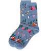 Memoi Women's Camping Trip Bamboo Crew Socks Denim Heather 9-11 - 3 of 4