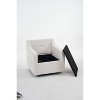 PAGED Boucle Fabric Swivel Accent Chair Living Room Chairs with Soild Wood Round Brown Base Leg for Living Room - 4 of 4