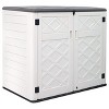 Syemin Storage Shed, Waterproof Storage Shed, Double Shelves for Cleaning Tools and Garden Accessories, Brown, 53.2"*34.3"*47.1" - 3 of 4