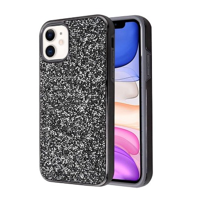 Valor Encrusted Rhinestones Hybrid Hard Dual Layer Plastic TPU Case For Apple iPhone 11 - Gray