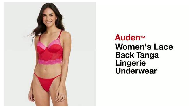 Women's Lace Back Tanga Lingerie Underwear - Auden™, 2 of 8, play video