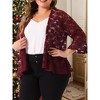 Agnes Orinda Women's Plus Size Casual Open Front 3/4 Sleeve Sheer Lace Cardigan - 2 of 4