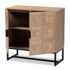 Darien Wood and Metal 2 Door Storage Cabinet Brown/Black - Baxton Studio: Modern Accent Furniture with Fixed Shelves - 3 of 4