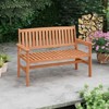 Tangkula 2-Person Patio Loveseat Garden Bench w/Slatted Backrest & Comfortable Armrests - 2 of 4