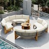 7 Piece Outdoor Patio Furniture Conversation Set,2 Semicircle Sectional Sofa with Coffee Table,Half Moon Garden Sofa Set with Cushion-Coolbibila - 3 of 4