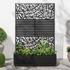 MAYEERTY Planter Box with Trellis Iron Black Net 01 Flower Shape Helen Street 01 Combined Style 72x47x16in 3-Piece Set - 2 of 4