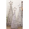 Whitewash Twig Topiary Trees with Star Finials – Indoor Holiday Decorative Set of 3 – 85"Tall by Kalaou - 3 of 3