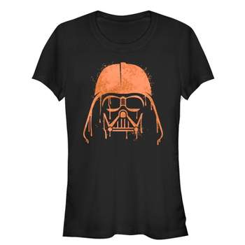 Juniors Womens Star Wars Halloween Vader Helmet Spray-Paint T-Shirt