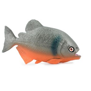 Collectible Wildlife Gifts | Fish, Red-Bellied Pranha, Museum Quality, Hand Painted, Rubber Fish, Realistic Toy Model, Gift,   4 1/2"   CH362 BB137 - 1 of 4