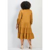 Avenue Women's Plus Size Avery Cotton Poplin Button Dress - 3 of 4