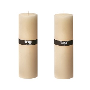 tagltd Chapel 3X10 Ivory Pillar Paraffin Decorative Wax Candle Unscented Drip-Free Long Burning 145 Hours For Home Decor Wedding Parties Set of 2 - 1 of 4