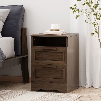 NicBex 2-Drawer Nightstand Wooden Beside Table with Storage Cabinet End Table for Bedroom, Living Room, Study