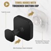 Ridstar Shower Suction Cup Hooks 2 Pack, Heavy Duty reusable Hanger forTowel, Robe, Coat on Bathroom Wall, Glass Window and Smooth Door-Black - 3 of 4