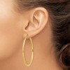 Black Bow Jewelry 3mm x 55mm, 14k Yellow Gold, Diamond-cut Round Hoop Earrings - 3 of 4
