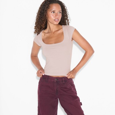 Women's Slim Fit Short Sleeve Square Neck T-Shirt - Wild Fable™