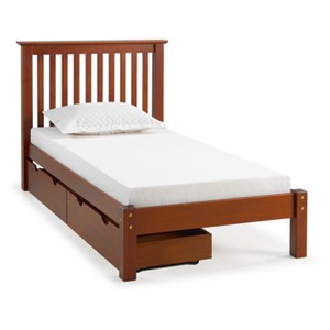 Barcelona Twin Bed With Storage Drawers Chestnut - Bolton Furniture, Brown