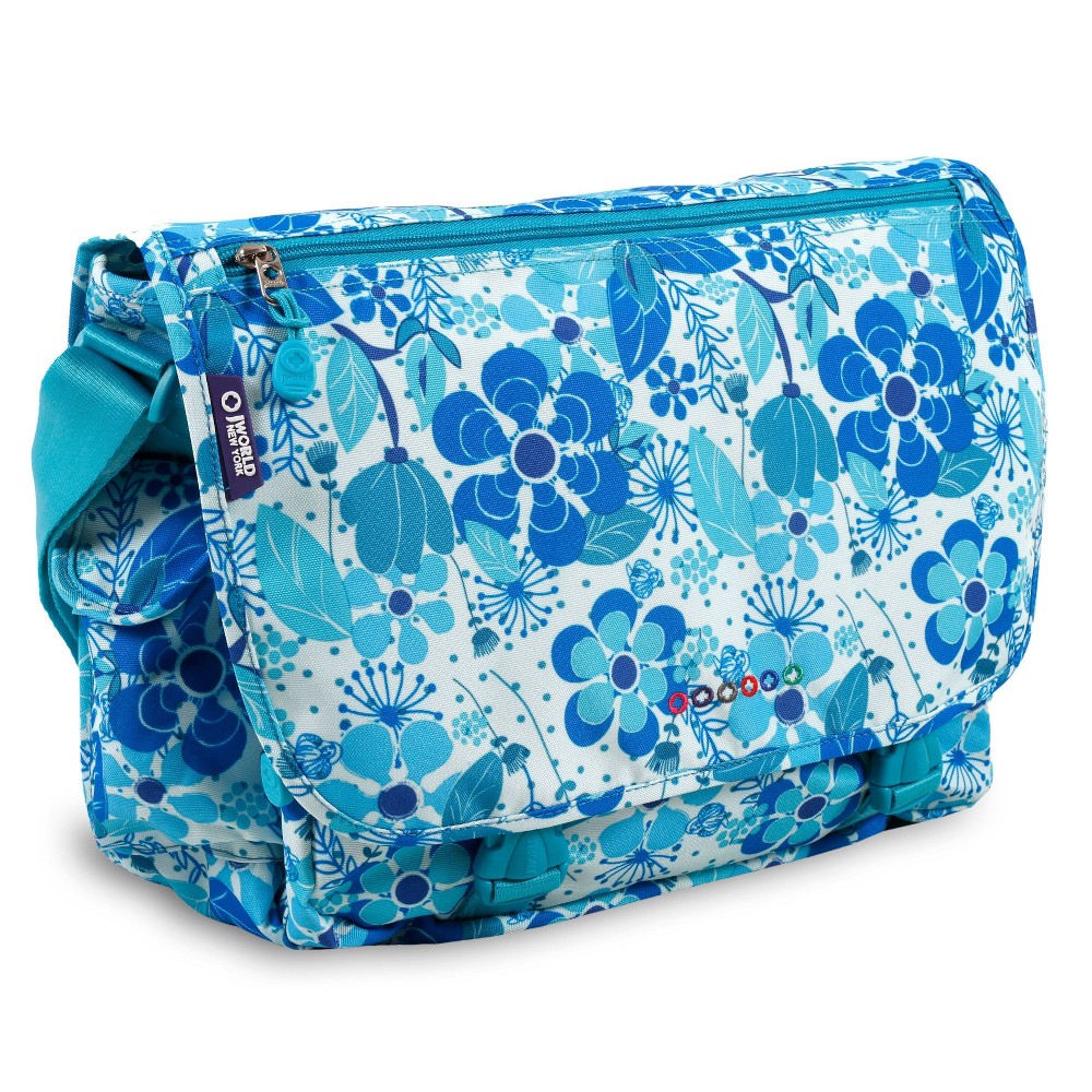 Photos - Other Bags & Accessories J World Terry Messenger Bag - Blue Vine: School Computer Bag, Floral Patte