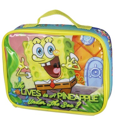 Nickelodeon SpongeBob SquarePants Character Face Dual Compartment Lunch Box  Bag Yellow