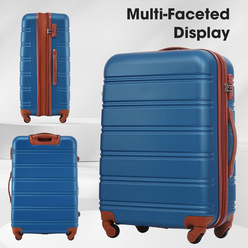 3 PCS Luggage Set, Hardside Spinner Suitcase with TSA Lock (20/24/28)-ModernLuxe, 3 of 7