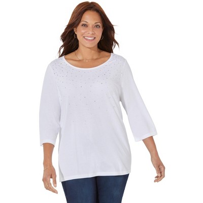 Catherines Women's Plus Size Raindrops Shimmer Tee