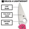 Spyderco Delica 4 Lightweight Folding Knife with CPM S30V Premium Stainless Steel Blade | Non-Slip Grip Bi-Directional Texture Pattern Handle, Pink - 3 of 4