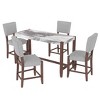 CAVINAS 40" Mid-Century Height Bar Bar Stools Set of 4,Linen Counter Stools with Backrest,Island Chairs with Solid Wood Legs,Barstools for Dining&Bar - 3 of 4