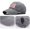 Nertpow Distressed Ponytail Hat for Women American-Flag Pony Tail Caps High Bun - 4 of 4