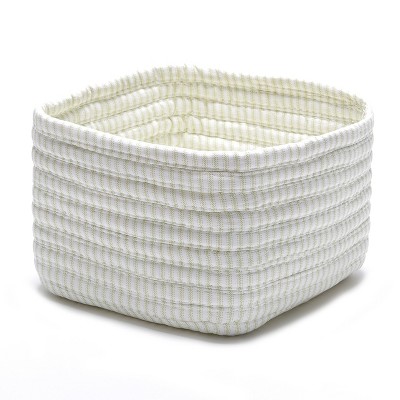 Colonial Mills Ticking Shelf Storage Square - Limelight 11"x11"x8" 70% Polyester/30% Cotton Square