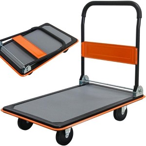 NAYSAYE Foldable Platform Dolly 660lbs Heavy Duty Flatbed Cart with 360 Degree Swivel Wheels and Anti Slip Plate for Loading and Storage - 1 of 4