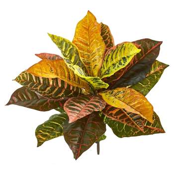 Nearly Natural 21-in Garden Croton Artificial Plant (Real Touch) (Set of 4)