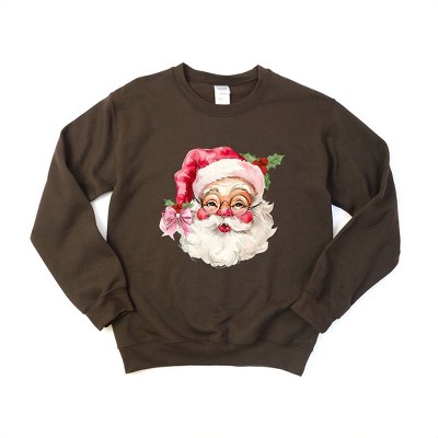 Simply Sage Market Women's Graphic Sweatshirt Watercolor Santa Face