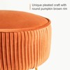 Arceso Pleated Vanity Stool, Velvet Ottoman with Metal Legs, Round Footrest for Bedroom & Makeup Room - 2 of 4