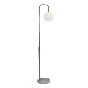 Tall Corner Floor Lamp – White Lampshade, 110V Plug-In Standing Light for Living Room, Bedroom & Office - 1 of 4