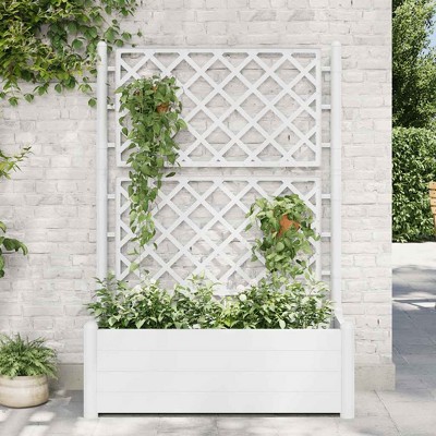 vidaXL Garden Planter White Polypropylene Large UV-resistant materials