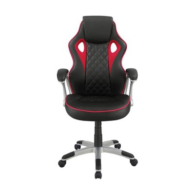 Simple Relax Upholstered High Back Office Chair in Black and Red