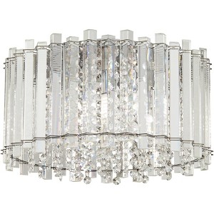 Vienna Full Spectrum Francesca Modern Ceiling Light Flush Mount Fixture 14" Wide Chrome 4-Light LED Crystal for Bedroom Kitchen Living Room Hallway - 1 of 4