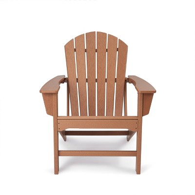 Plastic Resin Adirondack Chair - Brown - EDYO LIVING