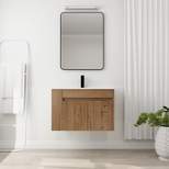 30" Bathroom Vanity with White Ceramic Basin and Adjustable Open Shelf - ModernLuxe