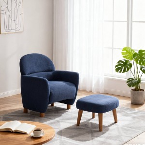 Okak Modern Upholstered Leisure Sofa Accent Chair with Footrest,Soft Padded Lazy Chair Set for Living Room,Bedroom - 1 of 4