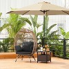 Yaheetech Outdoor Wicker Egg Basket Lounge Chair - 2 of 4