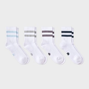 Women's Athletic Mix 4pk Midi Crew Socks - All In Motion™ White/Navy/Gray - 1 of 3
